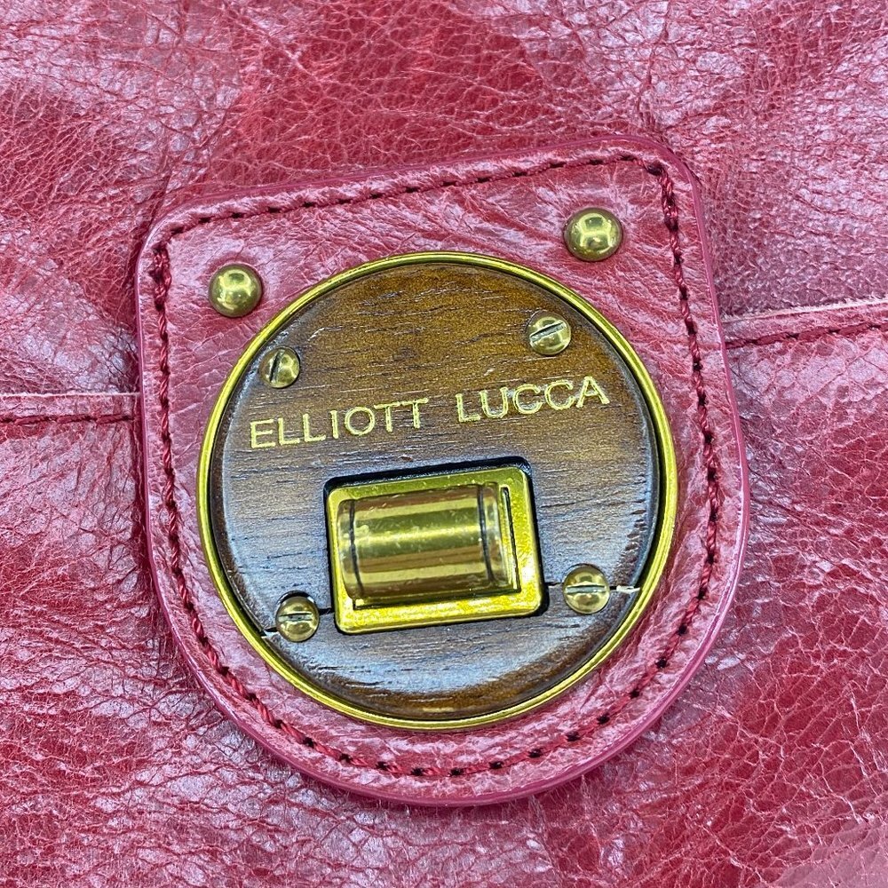 Elliott Lucca Red Leather Satchel Crossbody Bag - Picture 5 of 13